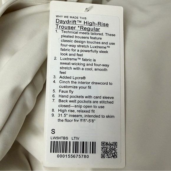 Lululemon Daydrift High-Rise Trousers in Light Ivory - Picture 11 of 12
